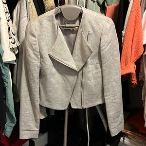 RACHEL ROY METALLIC SILVER MOTO JACKET Sz 0
